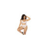 Ensemble 2 pièces blanc grande taille Emberly, soutien gorge et culotte taille haute 